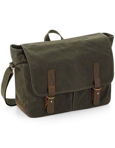 QUA-QD653-Heritage Waxed Canvas Messenger